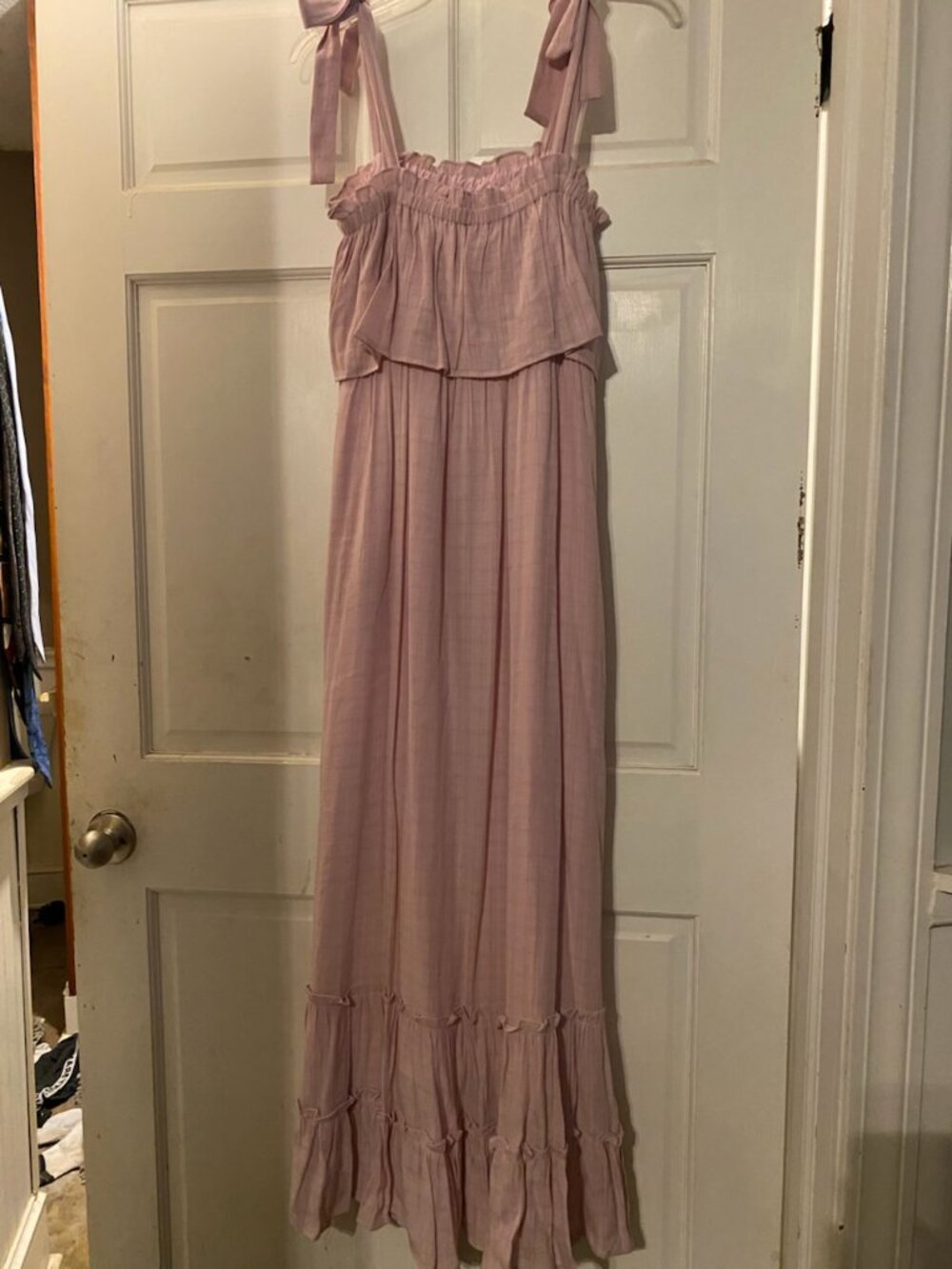Joy Joy pink tie strap dress, size large, nwt